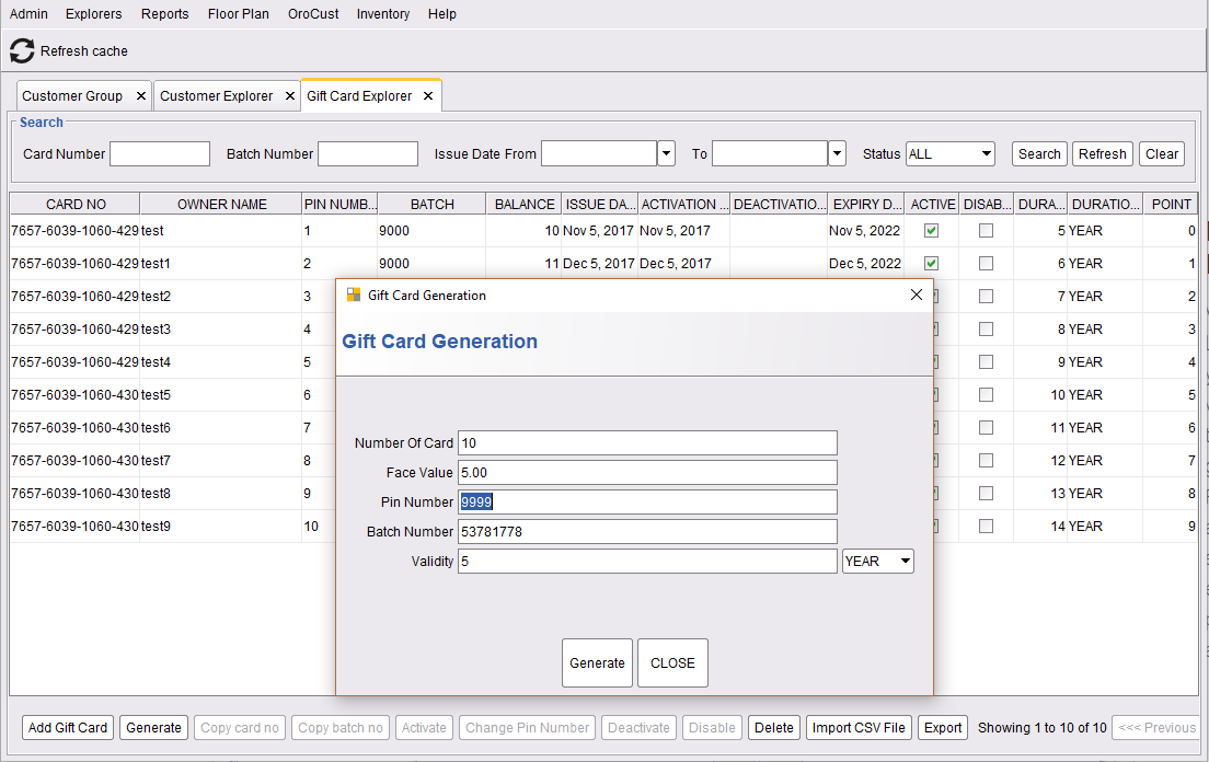 Integrated Gift Card System